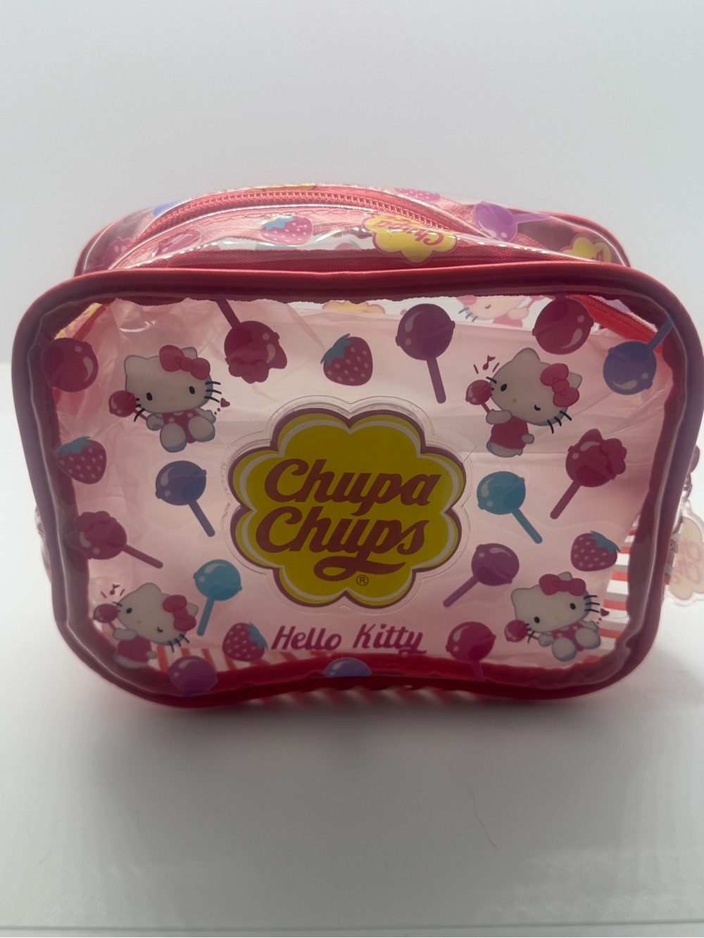 Chupa Chups x Hello Kitty Clear Red Cosmetic Bag